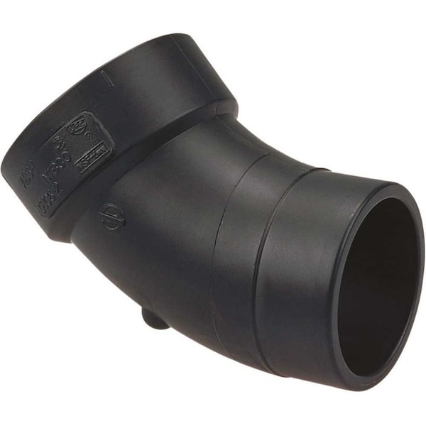 Nibco 1-1/2 in. ABS DWV 45-Degree Spigot x Hub Street Elbow C58062HD112 - main